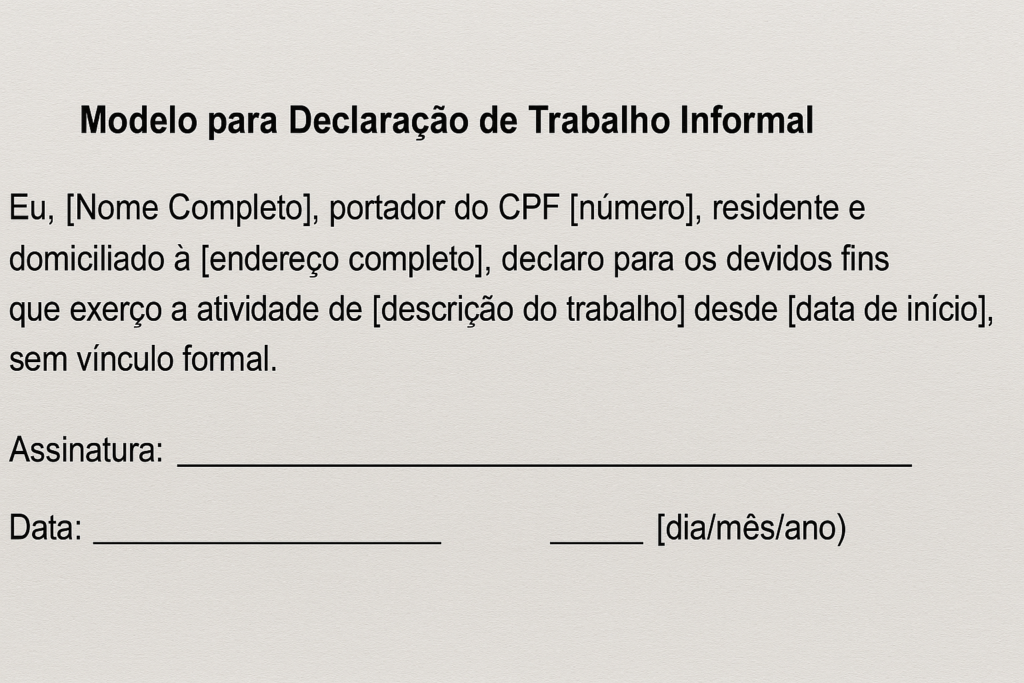 Modelo para Declaração de Rendimentos